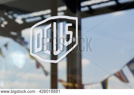 Montpellier , Ocitanie France  - 06 30 2021 : Deus Ex Machina Logo Text And Brand Sign Store Of Fash