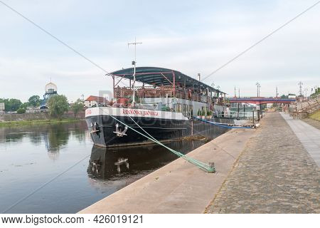 Gorzow Wielkopolski, Poland - June 1, 2021: Krolowa Jadwiga (queen Jadwiga) Ship On Warta River.
