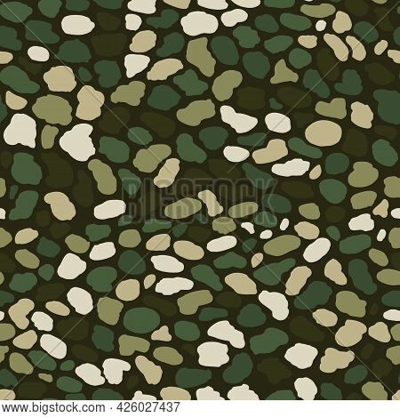 Beach Pebbles Seamless Vector Pattern Backgrount Texture