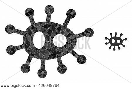 Triangle Bacilla Polygonal Icon Illustration. Bacilla Lowpoly Icon Is Filled With Triangles. Flat Fi