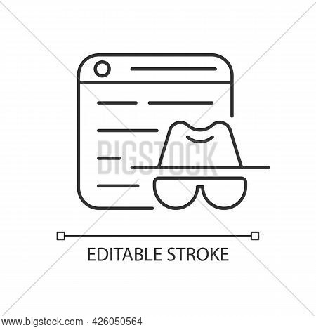 Private Browsing Linear Icon. Keeping Browsing Activity Secure. Not Leaving Trace. Thin Line Customi