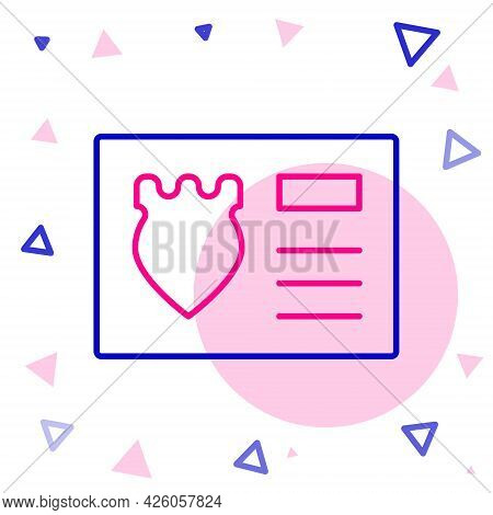 Line Police Badge With Id Case Icon Isolated On White Background. Colorful Outline Concept. Vector