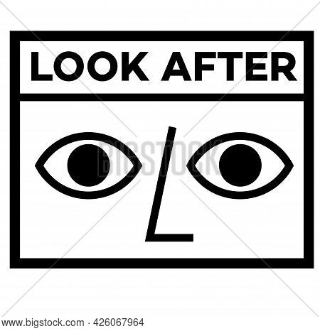 Look After Isolated On White Sign, Badge, Stamp