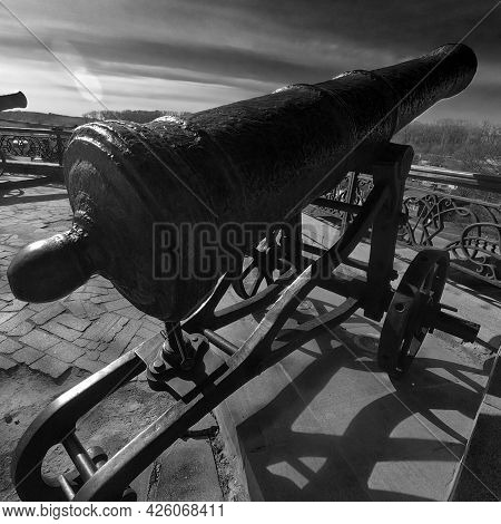 An Old Artillery Piece On A Rampart In Chernigov.