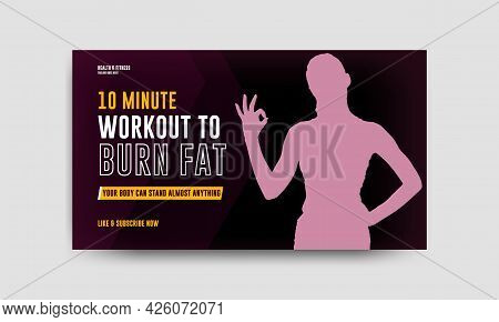 Fitness Gym Video Thumbnail And Web Banner Template. Thumbnails For Gym Fitness Workout Channel