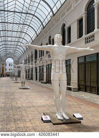 Merida, Mexico - May 25, 2021: Passage Of The Revolution (pasaje De La Revolucion), Located Right Ne