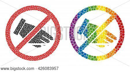 No Hand Collage Icon Of Spheric Dots In Various Sizes And Rainbow Colored Shades. A Dotted Lgbt-colo