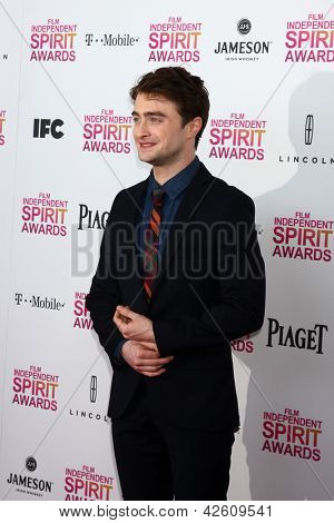 LOS ANGELES - únor 23: Daniel Radcliffe, navštěvuje 2013 Film Independent Spirit Awards ve stanu 
