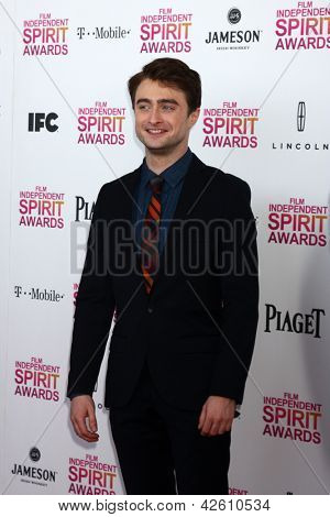LOS ANGELES - únor 23: Daniel Radcliffe, navštěvuje 2013 Film Independent Spirit Awards ve stanu 