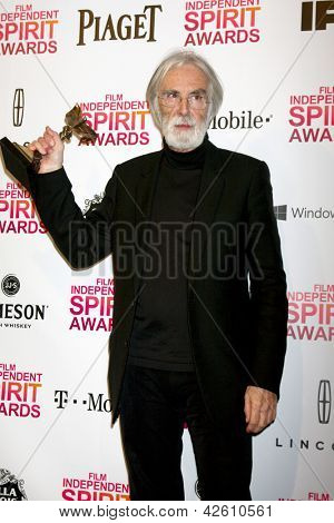 LOS ANGELES - 23 lutego: Michael Haneke w sali prasowej 2013 Film Independent Spirit Awards