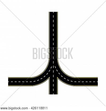 Road For Concept Design. Travel Concept. Line Vector Icon. Top View. Vector Illustration. Stock Imag