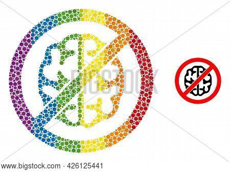 Brainless Collage Icon Of Round Dots In Variable Sizes And Spectrum Color Tinges. A Dotted Lgbt-colo