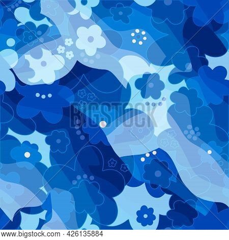 Seamless Pattern Transparency Texture Floral Flower Abstract..print Fashion Textile