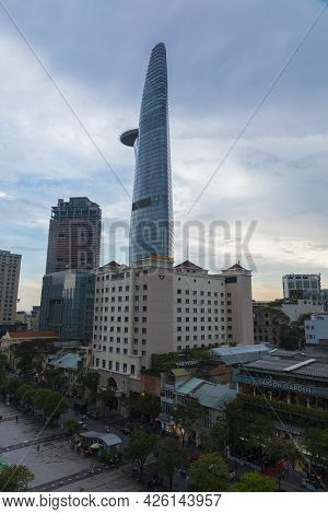 Ho Chi Minh, Vietnam - Oct 18, 2019 : View Of Modern High-rise Buildings Bitexco Financial Tower In 