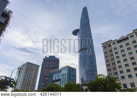 Ho Chi Minh, Vietnam - Oct 18, 2019 : View Of Modern High-rise Buildings Bitexco Financial Tower In 