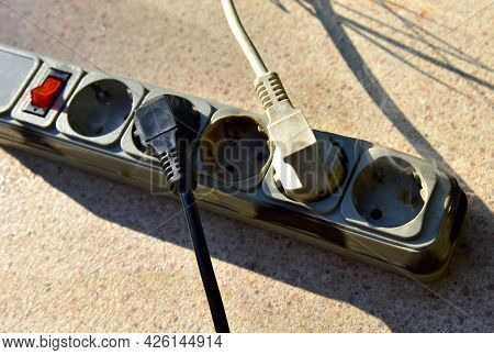 Outlets With Switche Caught Fire In Room. Overloaded Electrical Current Or Short In Device From Many