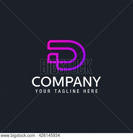 Vector Graphic Creative Line Alphabet Letter D Vector Illustration Logo Design Template