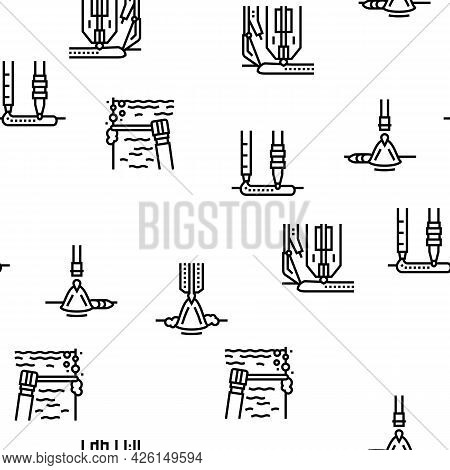 Welding Machine Tool Vector Seamless Pattern Thin Line Illustration