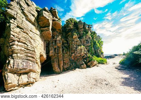 Powillimount beach coastline in Dumfries and Galloway, South West Scotland