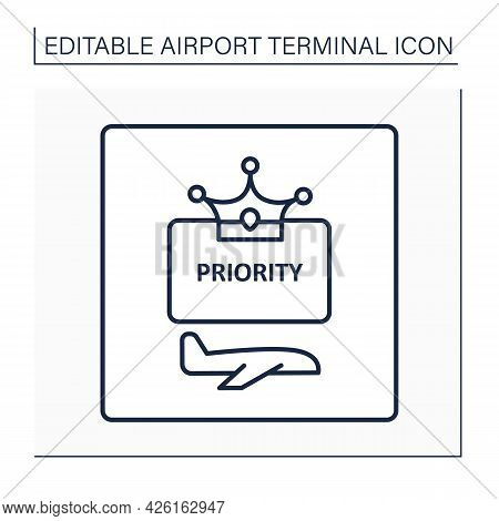 Priority Pass Line Icon. Space To Relax And Refresh Before Flight.exclusive Lounge Zone.airport Term