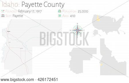 Large And Detailed Map Of Payette County In Idaho, Usa.