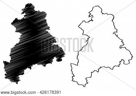 Boblingen District (federal Republic Of Germany, Rural District, Baden-wurttemberg State) Map Vector
