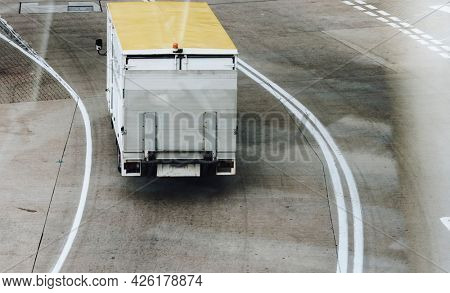 Cabin service truck on airside at the airport