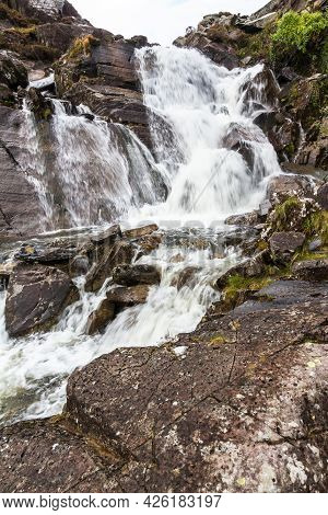 Water Fall In North Wales, Cwmorthin, Wide Angle