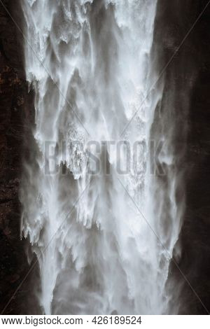 Closeup of Haifoss waterfall, Iceland