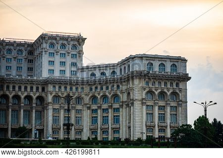 Palace Of Parliament At Night Time, Bucharest, Romania