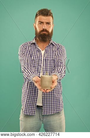 Wear Perfume Subtly. Perfumery. Hipster Men Fashion. Bearded Man In Casual Checkered Shirt