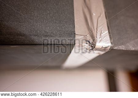 Metallic Aluminum Foil Tape Covering Hvac Duct Connection Joint