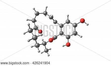 Zearalenone Molecular Structure Isolated On White