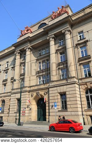 Krakow, Poland - August 28, 2018: Narodowy Bank Polski (polish National Bank) And Urzad Komisji Nadz