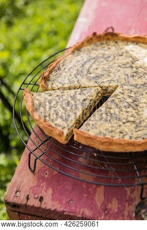Quiche With Spinach - Traditional Dish Of French Cuisine. Spinach  Tart