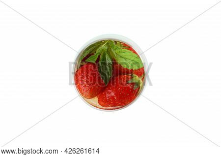 Glass With Rossini Cocktail Isolated On White Background