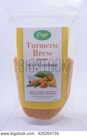 Manila, Ph - July 7 - Ginga Turmeric Brew Coarse With Guyabano On July 7, 2021 In Manila, Philippine
