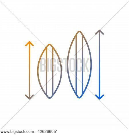Choosing Surfboard Size Gradient Linear Vector Icon. Depending On Surfer Weight, Abilities. Shortboa