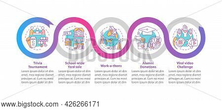 Money Donation Ideas Vector Infographic Template. Work-a-thons Presentation Outline Design Elements.