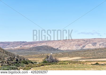 Anglo-boer War Monuments And Graves Near Matjiesfontein In The Western Cape Province. A Railroad Is 