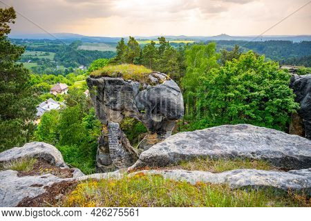 Rotstejn Castle Ruins As A Part Of Sandstone Rock Formation, Bohemian Paradise, Czech: Cesky Raj, Cz