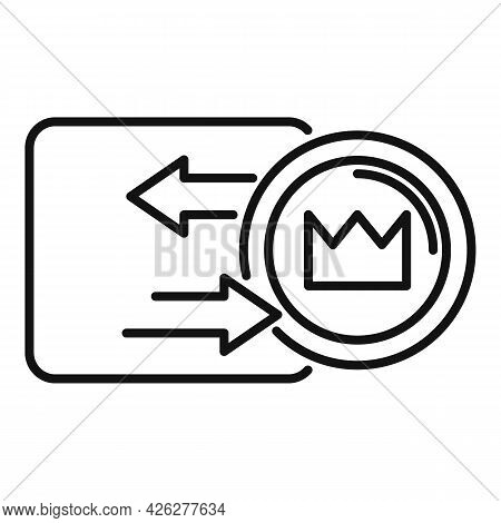Token Convertor Icon Outline Vector. Nft Fungible. Crypto Art Token