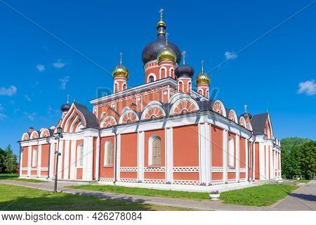The Old Cathedral Of The Resurrection Of Christ Close Up On A Sunny July Day. Staraya Russa, Russia