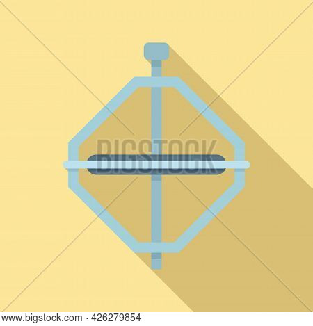 Steel Gyroscope Icon Flat Vector. Sensor Stand. Gyro Gravity
