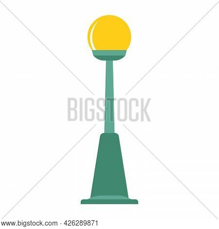 Street Lamp Vector Illustration Light Urban Post. City Icon Pole Street Night Lamp Isolated White Si