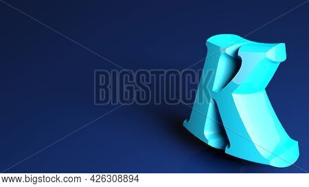 Blue Background With K  Letter - 3d Rendering Illustration