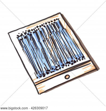 Felt Pen Eyelash Extension Tool Element In The Style Of Line Art Beauty Theme On A White Background.