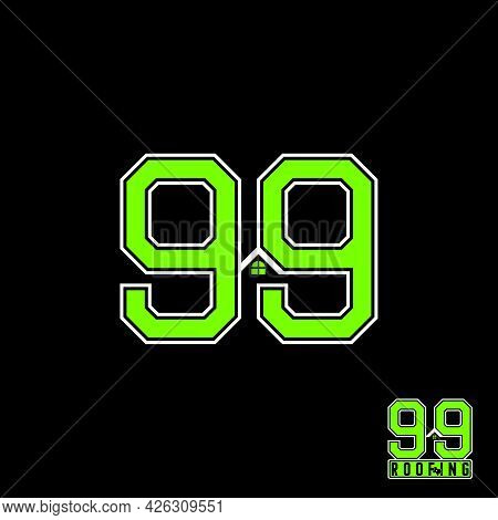 Number 99 Free Logo Vector Stock. Roof Abstract Design Concept. Can Be Used As A Symbol Related To S