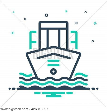 Mix Icon For Mercantilism Ship Sea Transportation Water Merchant