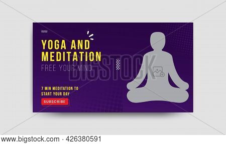 Video Thumbnail For Yoga, Or Meditation Channel And Web Banner Template. Thumbnails For Social Media